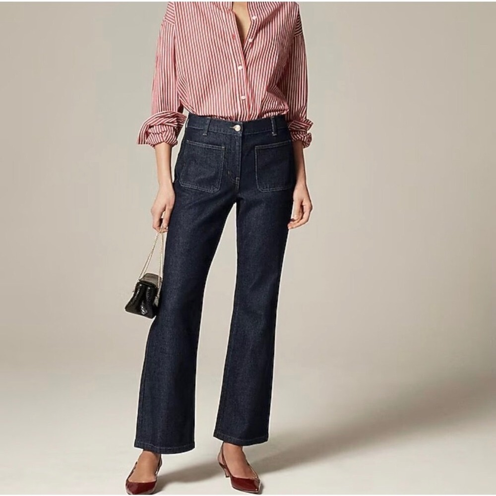 J. Crew High Rise Kickout Jeans Sailor Pockets Indigo - 30